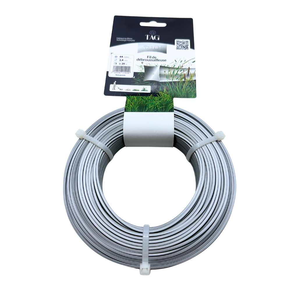FIL DEBROUSSAILLEUSE - TAG EXPERT ARGENT - 2.40 mm CARRE (420 Grammes - 64 Mètres)