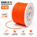 FIL DEBROUSSAILLEUSE - TAG PRO ORANGE - 2.70 mm ROND (10 Kilogrammes - 1533 Mètres) 