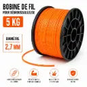 FIL DEBROUSSAILLEUSE - TAG PRO ORANGE - 2.70 mm ROND (5 Kilogrammes - 766 Mètres)