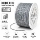 FIL DEBROUSSAILLEUSE - TAG EXPERT ARGENT - 2.40 mm CARRE (10 Kilogrammes - 1523 Mètres)