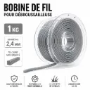 FIL DEBROUSSAILLEUSE - TAG EXPERT ARGENT - 2.40 mm CARRE (1 Kilogrammes - 152 Mètres) 
