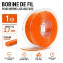 FIL DEBROUSSAILLEUSE - TAG PRO ORANGE - 2.70 mm ROND (1 Kilogrammes - 153 Mètres)